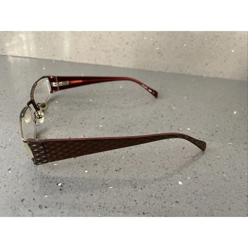 MIZYAKE Japan 4911 Brown Burgundy Red Half Rim Eyeglasses Frames ONLY